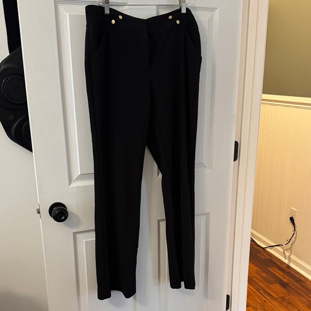 Anne Klein Black Straight Leg Pants